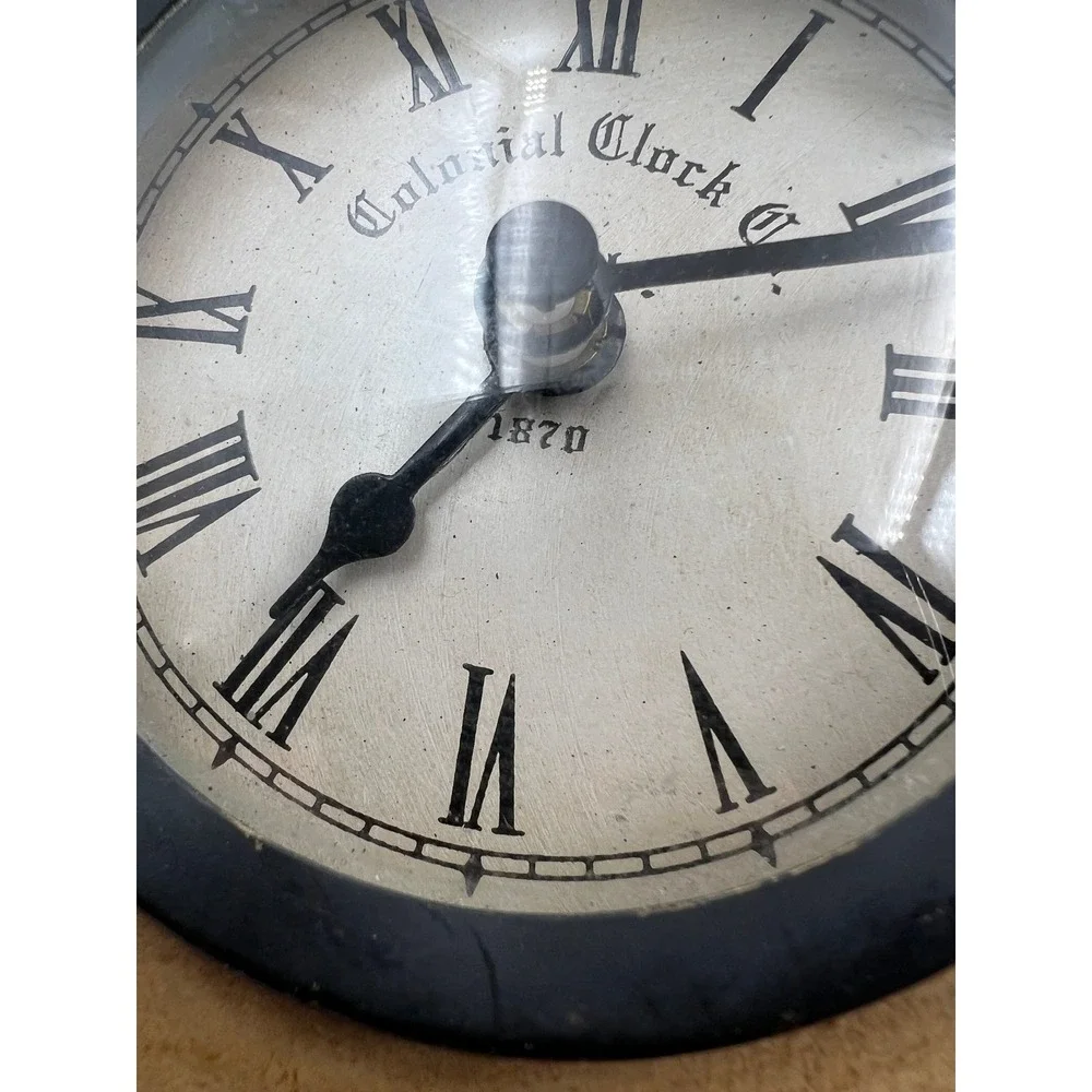 Colonial Clock Co Vintage Style Hand Painted Floral Wood Wall Clock 7 inch